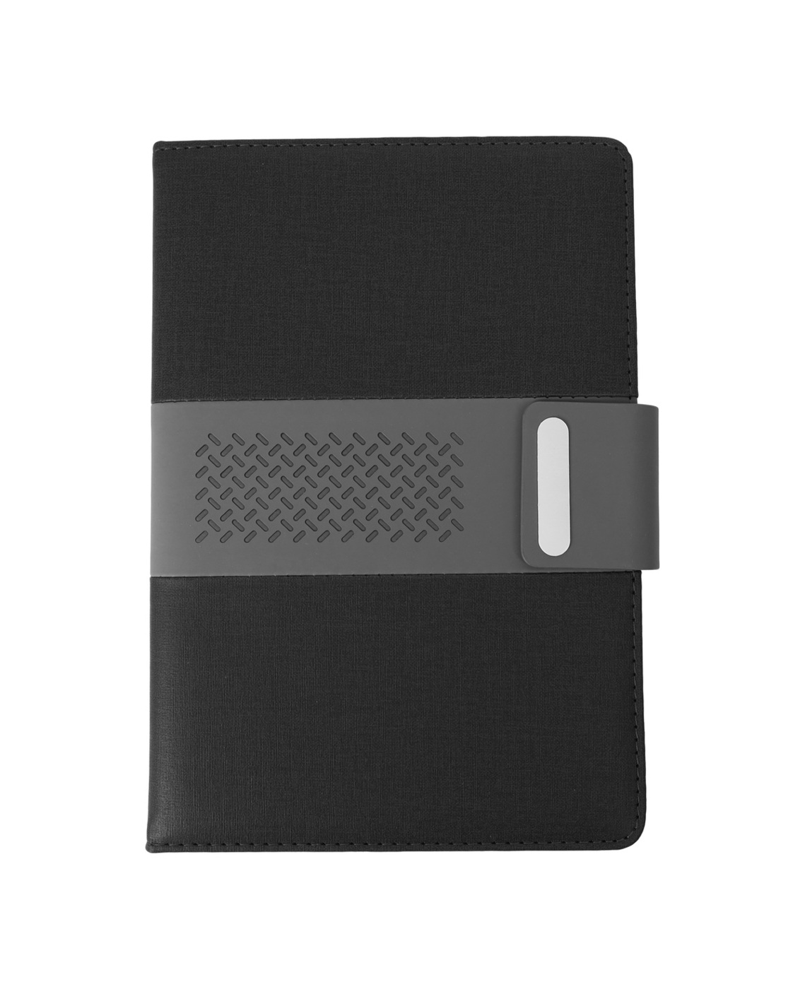 A5 PU Fabric Notebook – 100 Sheets with Magnetic Closure & Silver Plate